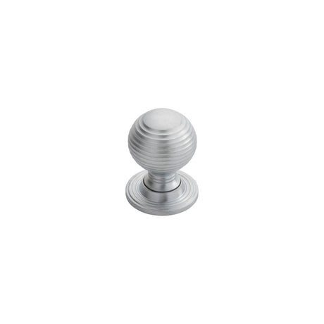 This is an image of a FTD - Queen Anne Knob 28mm - Satin Chrome that is availble to order from T.H Wiggans Architectural Ironmongery in Kendal in Kendal.