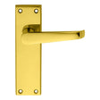 This is an image of Carlisle Brass - Victorian Lever on Sweedor Latch Backplate - Polished Brass available to order from T.H Wiggans Architectural Ironmongery in Kendal, quick delivery and discounted prices.