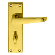 This is an image of Carlisle Brass - Victorian Lever on WC Bathroom Backplate - Polished Brass available to order from T.H Wiggans Architectural Ironmongery in Kendal, quick delivery and discounted prices.