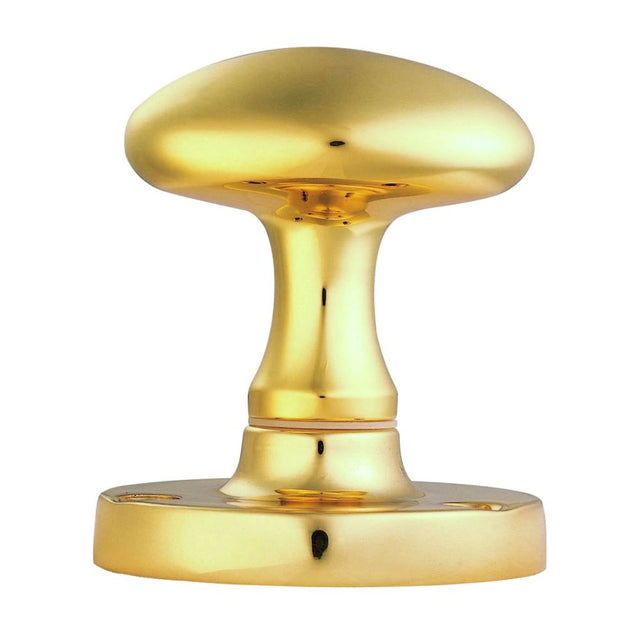 This is an image of Carlisle Brass - Oval Mortice Knob - Polished Brass available to order from T.H Wiggans Architectural Ironmongery in Kendal, quick delivery and discounted prices.