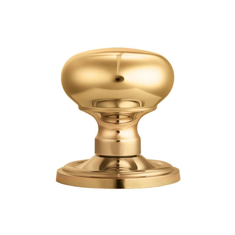 This is an image of Carlisle Brass - Concealed Fix Mushroom Mortice Knob - Polished Brass available to order from T.H Wiggans Architectural Ironmongery in Kendal, quick delivery and discounted prices.