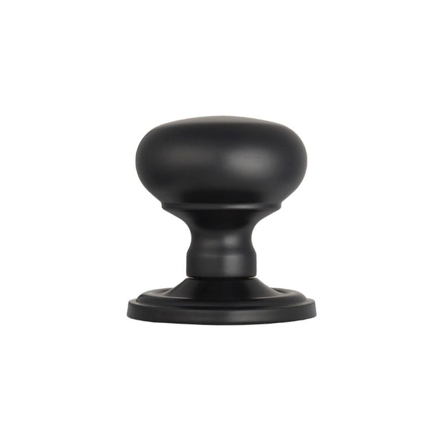 This is an image of Carlisle Brass - Concealed Fix Mushroom Mortice Knob - Matt Black available to order from T.H Wiggans Architectural Ironmongery in Kendal, quick delivery and discounted prices.