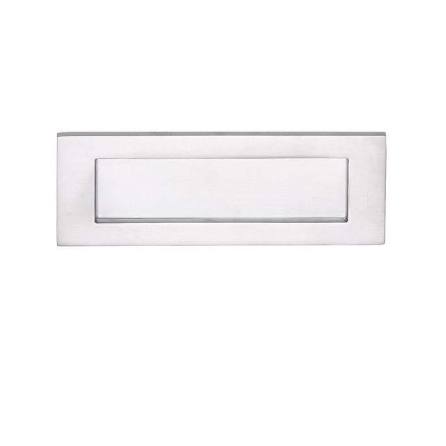 This is an image of Carlisle Brass - Plain Letter Plate 405 x 125mm - Satin Chrome available to order from T.H Wiggans Architectural Ironmongery in Kendal, quick delivery and discounted prices.