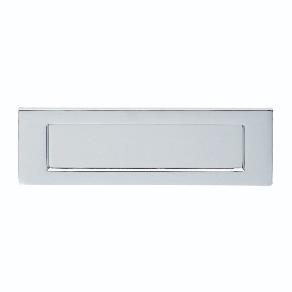 This is an image of Carlisle Brass - Plain Letter Plate 255 x 80mm - Satin Chrome available to order from T.H Wiggans Architectural Ironmongery in Kendal, quick delivery and discounted prices.