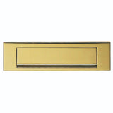 This is an image of Carlisle Brass - Plain Letter Plate 254 x 78mm (Gravity Flap) - Polished Brass available to order from T.H Wiggans Architectural Ironmongery in Kendal, quick delivery and discounted prices.