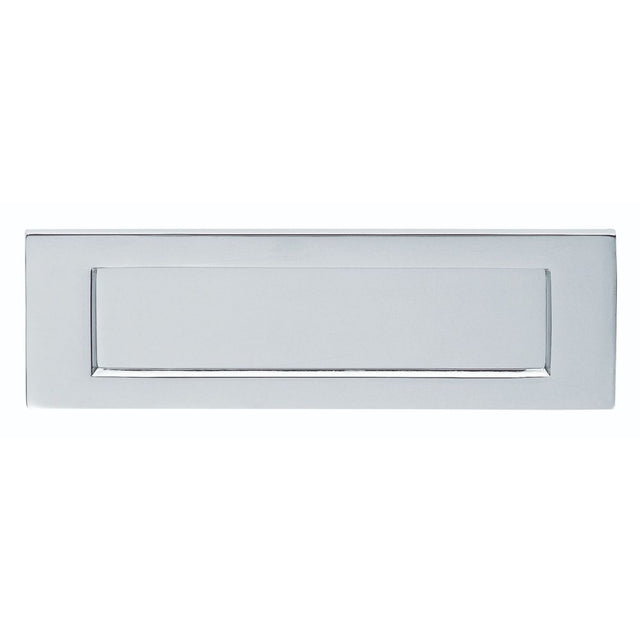 This is an image of Carlisle Brass - Plain Letter Plate 255 x 80mm - Polished Chrome available to order from T.H Wiggans Architectural Ironmongery in Kendal, quick delivery and discounted prices.