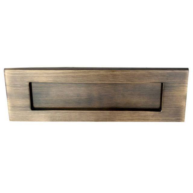 This is an image of Carlisle Brass - Plain Letter Plate 255 x 80mm - Florentine Bronze available to order from T.H Wiggans Architectural Ironmongery in Kendal, quick delivery and discounted prices.