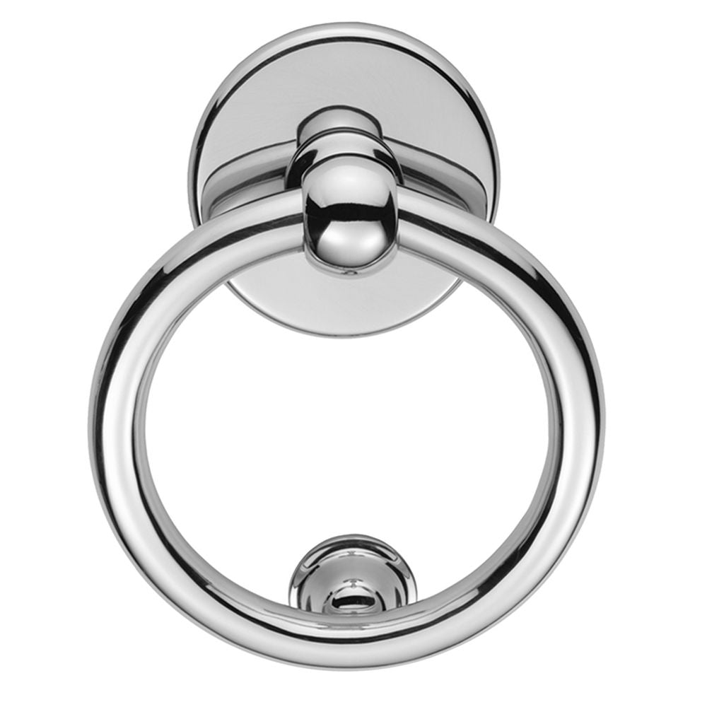 This is an image of Carlisle Brass - Ring Door Knocker - Polished Chrome available to order from T.H Wiggans Architectural Ironmongery in Kendal, quick delivery and discounted prices.