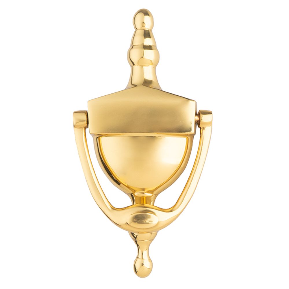 This is an image of Carlisle Brass - Victorian Urn Door Knocker 152mm - Polished Brass available to order from T.H Wiggans Architectural Ironmongery in Kendal, quick delivery and discounted prices.