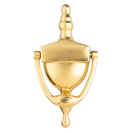 This is an image of Carlisle Brass - Victorian Urn Door Knocker 152mm - Polished Brass available to order from T.H Wiggans Architectural Ironmongery in Kendal, quick delivery and discounted prices.