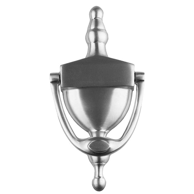 This is an image of Carlisle Brass - Victorian Urn Door Knocker 152mm - Satin Chrome available to order from T.H Wiggans Architectural Ironmongery in Kendal, quick delivery and discounted prices.