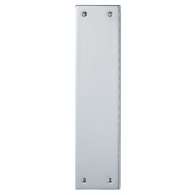 This is an image of Carlisle Brass - Plain Finger Plate 295 x 73mm - Polished Chrome available to order from T.H Wiggans Architectural Ironmongery in Kendal, quick delivery and discounted prices.