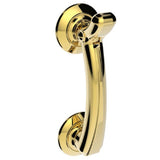 This is an image of Carlisle Brass - Door Knocker on Rose - Polished Brass available to order from T.H Wiggans Architectural Ironmongery in Kendal, quick delivery and discounted prices.