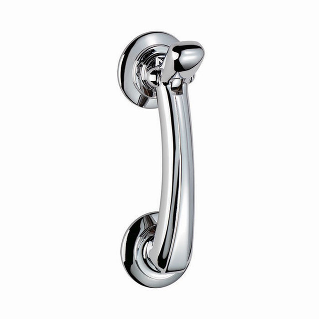 This is an image of Carlisle Brass - Door Knocker on Rose - Polished Chrome available to order from T.H Wiggans Architectural Ironmongery in Kendal, quick delivery and discounted prices.