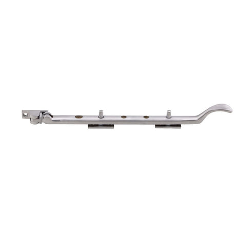 This is an image of a Carlisle Brass - Victorian Casement Stay 300mm - Satin Chrome that is availble to order from T.H Wiggans Architectural Ironmongery in Kendal in Kendal.