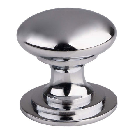 This is an image of a FTD - Victorian Cupboard Knob 50mm - Polished Chrome that is availble to order from T.H Wiggans Architectural Ironmongery in Kendal in Kendal.