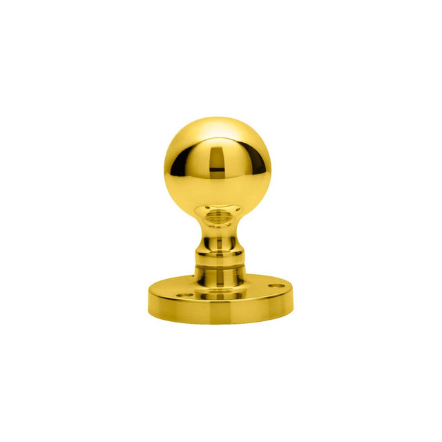 This is an image of Carlisle Brass - Victorian Ball Mortice Knob - Polished Brass available to order from T.H Wiggans Architectural Ironmongery in Kendal, quick delivery and discounted prices.