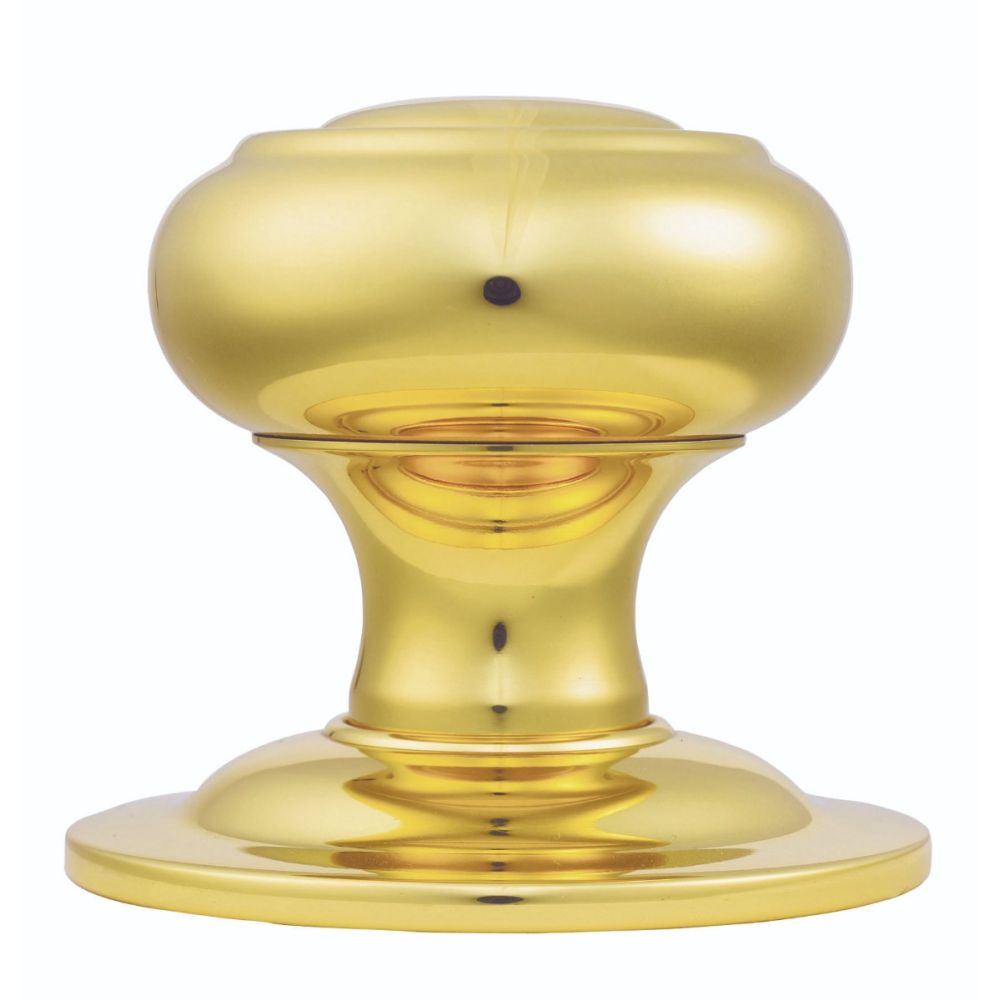 This is an image of Carlisle Brass - Centre Door Knob - Polished Brass available to order from T.H Wiggans Architectural Ironmongery in Kendal, quick delivery and discounted prices.