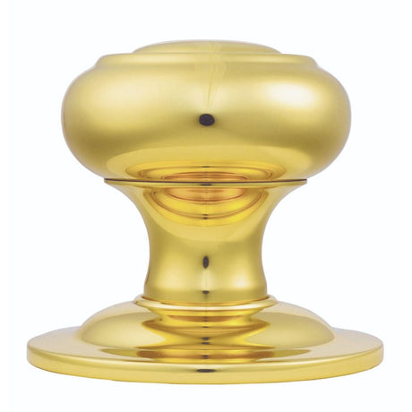This is an image of Carlisle Brass - Centre Door Knob - Polished Brass available to order from T.H Wiggans Architectural Ironmongery in Kendal, quick delivery and discounted prices.