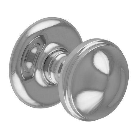 This is an image of Carlisle Brass - Round Centre Door Knob - Polished Chrome available to order from T.H Wiggans Architectural Ironmongery in Kendal, quick delivery and discounted prices.