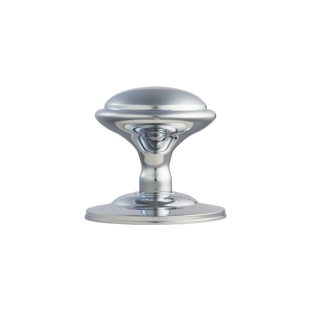 This is an image of Carlisle Brass - Round Centre Door Knob - Polished Chrome available to order from T.H Wiggans Architectural Ironmongery in Kendal, quick delivery and discounted prices.