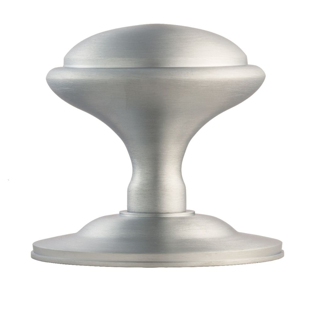 This is an image of Carlisle Brass - Round Centre Door Knob - Satin Chrome available to order from T.H Wiggans Architectural Ironmongery in Kendal, quick delivery and discounted prices.