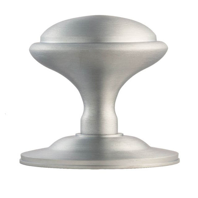 This is an image of Carlisle Brass - Round Centre Door Knob - Satin Chrome available to order from T.H Wiggans Architectural Ironmongery in Kendal, quick delivery and discounted prices.