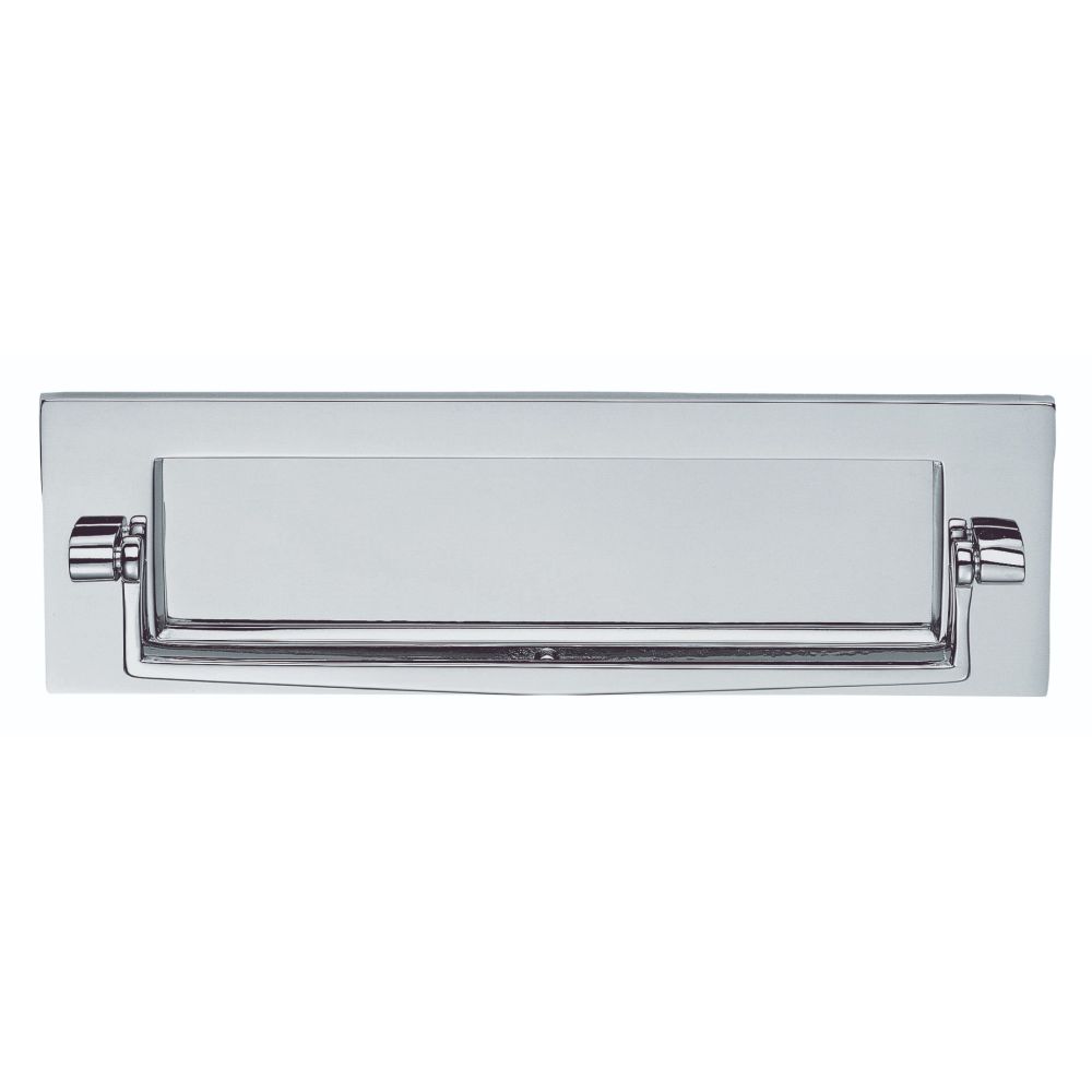 This is an image of Carlisle Brass - Postal Knocker 256 x 80mm - Polished Chrome available to order from T.H Wiggans Architectural Ironmongery in Kendal, quick delivery and discounted prices.