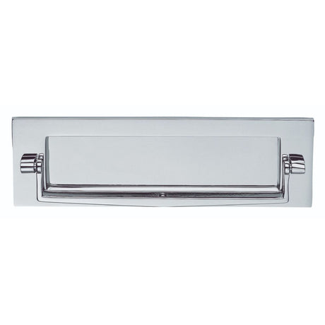 This is an image of Carlisle Brass - Postal Knocker 256 x 80mm - Polished Chrome available to order from T.H Wiggans Architectural Ironmongery in Kendal, quick delivery and discounted prices.