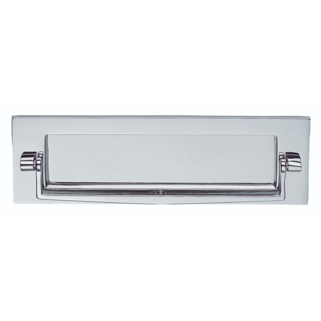 This is an image of Carlisle Brass - Postal Knocker 256 x 80mm - Polished Chrome available to order from T.H Wiggans Architectural Ironmongery in Kendal, quick delivery and discounted prices.