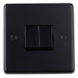 This is an image showing Eurolite Stainless steel 2 Gang Switch - Matt Black (With Black Trim) mb2swb available to order from T.H. Wiggans Ironmongery in Kendal, quick delivery and discounted prices.