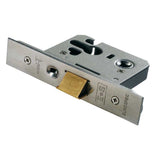 This is an image of a Eurospec - Easi-T Euro Profile Cylinder Night Latch - Case Only 76mm - Satin Sta that is availble to order from T.H Wiggans Architectural Ironmongery in Kendal.