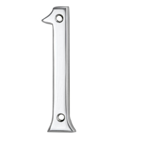 This is an image of Carlisle Brass - Numerals (0-9) Number 1 - Polished Chrome available to order from T.H Wiggans Architectural Ironmongery in Kendal, quick delivery and discounted prices.