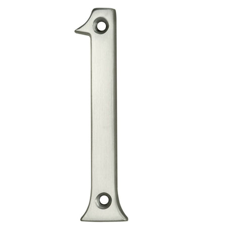 This is an image of Carlisle Brass - Numerals (0-9) Number 1 - Satin Chrome available to order from T.H Wiggans Architectural Ironmongery in Kendal, quick delivery and discounted prices.