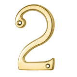 This is an image of Carlisle Brass - Numerals (0-9) Number 2 - Polished Brass available to order from T.H Wiggans Architectural Ironmongery in Kendal, quick delivery and discounted prices.