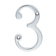 This is an image of Carlisle Brass - Numerals (0-9) Number 3 - Satin Chrome available to order from T.H Wiggans Architectural Ironmongery in Kendal, quick delivery and discounted prices.