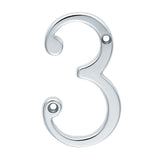 This is an image of Carlisle Brass - Numerals (0-9) Number 3 - Satin Chrome available to order from T.H Wiggans Architectural Ironmongery in Kendal, quick delivery and discounted prices.