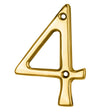 This is an image of Carlisle Brass - Numerals (0-9) Number 4 - Polished Brass available to order from T.H Wiggans Architectural Ironmongery in Kendal, quick delivery and discounted prices.