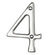 This is an image of Carlisle Brass - Numerals (0-9) Number 4 - Polished Chrome available to order from T.H Wiggans Architectural Ironmongery in Kendal, quick delivery and discounted prices.