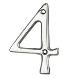 This is an image of Carlisle Brass - Numerals (0-9) Number 4 - Polished Chrome available to order from T.H Wiggans Architectural Ironmongery in Kendal, quick delivery and discounted prices.