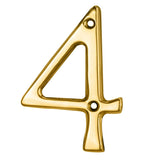 This is an image of Carlisle Brass - Numerals (0-9) Number 4 - Stainless Brass available to order from T.H Wiggans Architectural Ironmongery in Kendal, quick delivery and discounted prices.