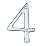This is an image of Carlisle Brass - Numerals (0-9) Number 4 - Satin Chrome available to order from T.H Wiggans Architectural Ironmongery in Kendal, quick delivery and discounted prices.