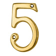 This is an image of Carlisle Brass - Numerals (0-9) Number 5 - Polished Brass available to order from T.H Wiggans Architectural Ironmongery in Kendal, quick delivery and discounted prices.