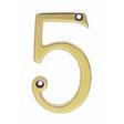 This is an image of Carlisle Brass - Numerals (0-9) Number 5 - Stainless Brass available to order from T.H Wiggans Architectural Ironmongery in Kendal, quick delivery and discounted prices.