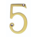 This is an image of Carlisle Brass - Numerals (0-9) Number 5 - Stainless Brass available to order from T.H Wiggans Architectural Ironmongery in Kendal, quick delivery and discounted prices.