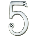 This is an image of Carlisle Brass - Numerals (0-9) Number 5 - Satin Chrome available to order from T.H Wiggans Architectural Ironmongery in Kendal, quick delivery and discounted prices.