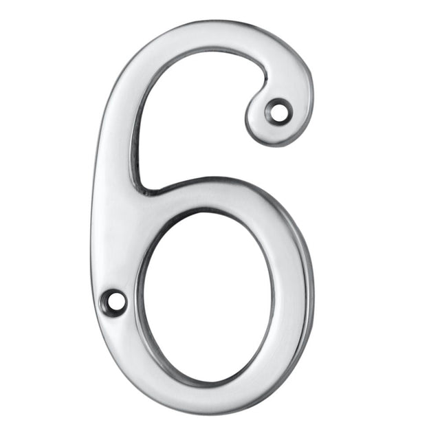 This is an image of Carlisle Brass - Numerals (0-9) Number 6/9 - Polished Chrome available to order from T.H Wiggans Architectural Ironmongery in Kendal, quick delivery and discounted prices.