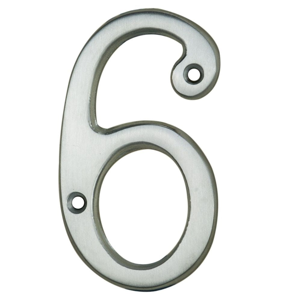 This is an image of Carlisle Brass - Numerals (0-9) Number 6/9 - Satin Chrome available to order from T.H Wiggans Architectural Ironmongery in Kendal, quick delivery and discounted prices.