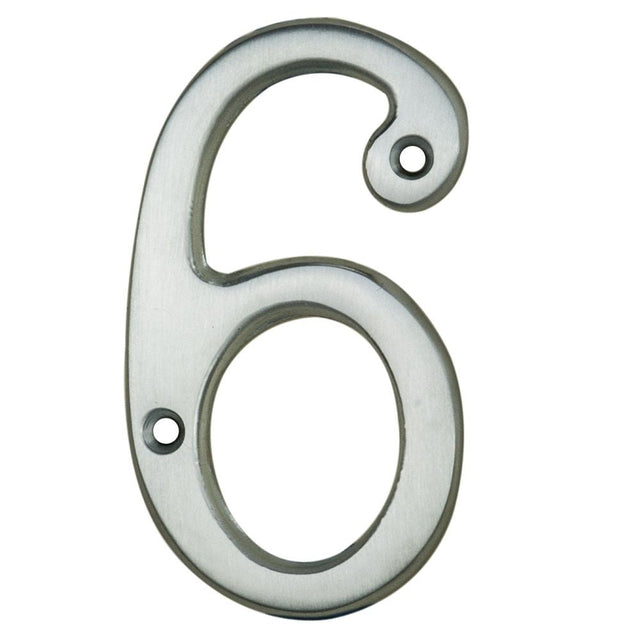 This is an image of Carlisle Brass - Numerals (0-9) Number 6/9 - Satin Chrome available to order from T.H Wiggans Architectural Ironmongery in Kendal, quick delivery and discounted prices.