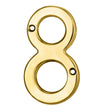 This is an image of Carlisle Brass - Numerals (0-9) Number 8 - Polished Brass available to order from T.H Wiggans Architectural Ironmongery in Kendal, quick delivery and discounted prices.